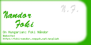 nandor foki business card